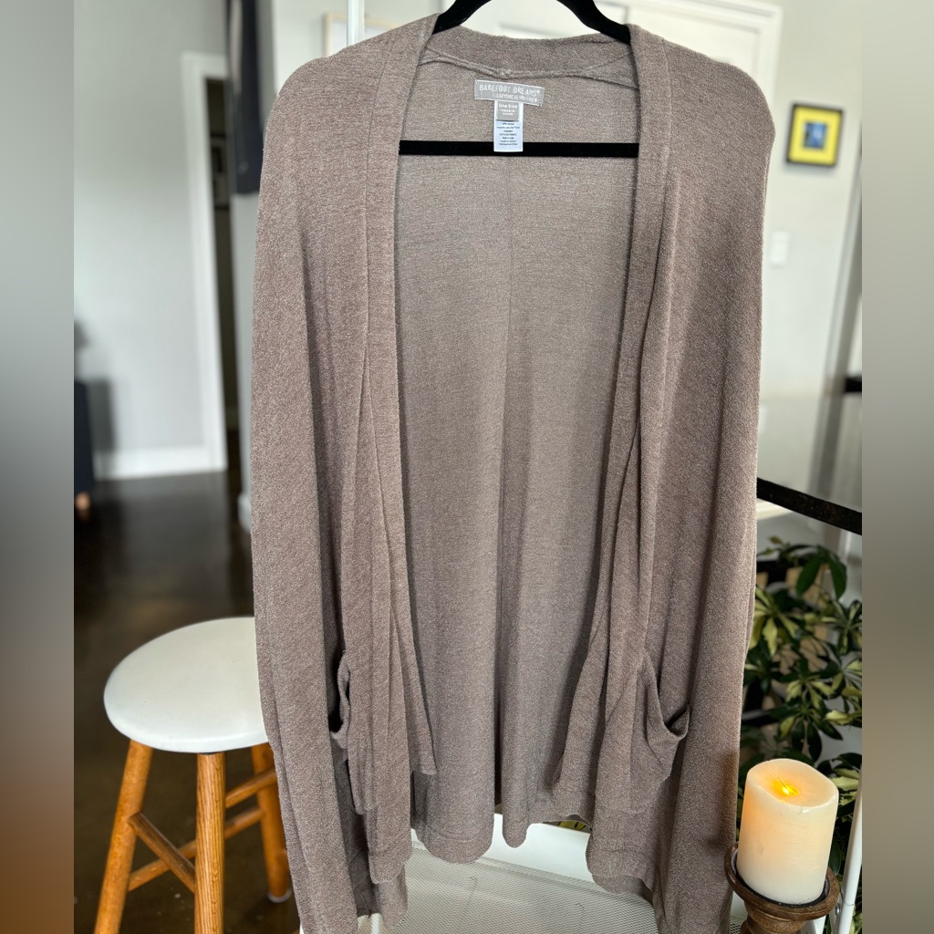 Barefoot Dreams Cozychic Lite Cardigan - Taupe